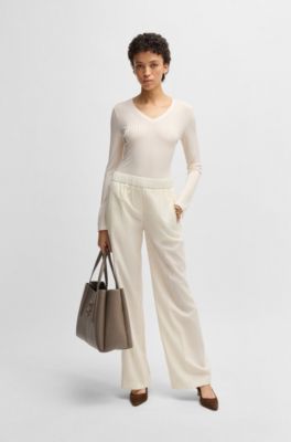 BOSS - Grained faux-leather tote bag with Double B monogram - Brown