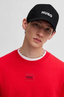 Mesh-panel cap in cotton twill, Black