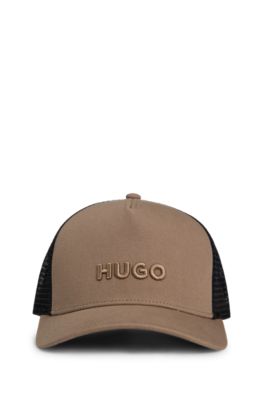 Mesh-panel cap in cotton twill, Brown