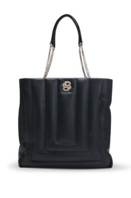 Quilted tote bag with Double B monogram, Black