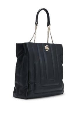 Quilted tote bag with Double B monogram, Black