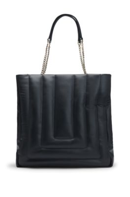 Quilted tote bag with Double B monogram, Black