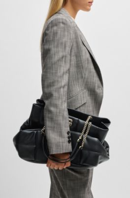 Quilted tote bag with Double B monogram, Black