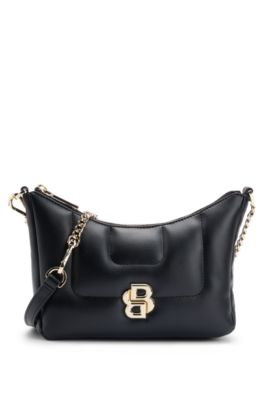 BOSS - Quilted hobo bag with Double B monogram - Black