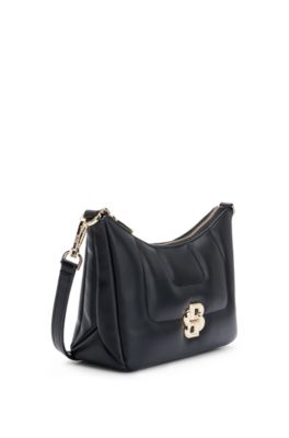 Quilted hobo bag with Double B monogram, Black