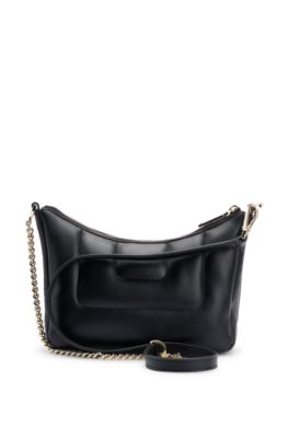 Quilted hobo bag with Double B monogram, Black