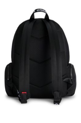 HUGO - Multi-pocket backpack with contrast logo - Black