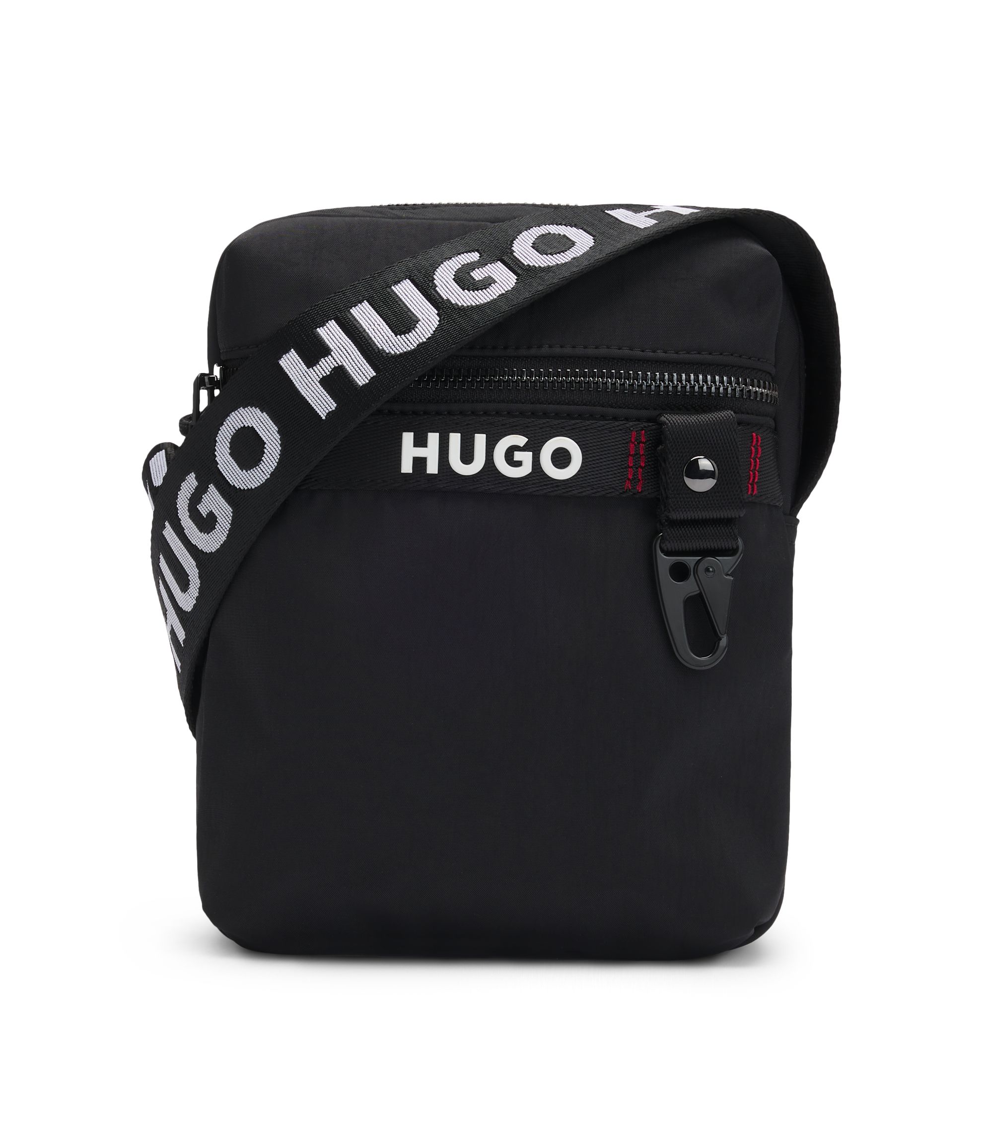 HUGO - Reporter bag with branded adjustable strap and zip closure