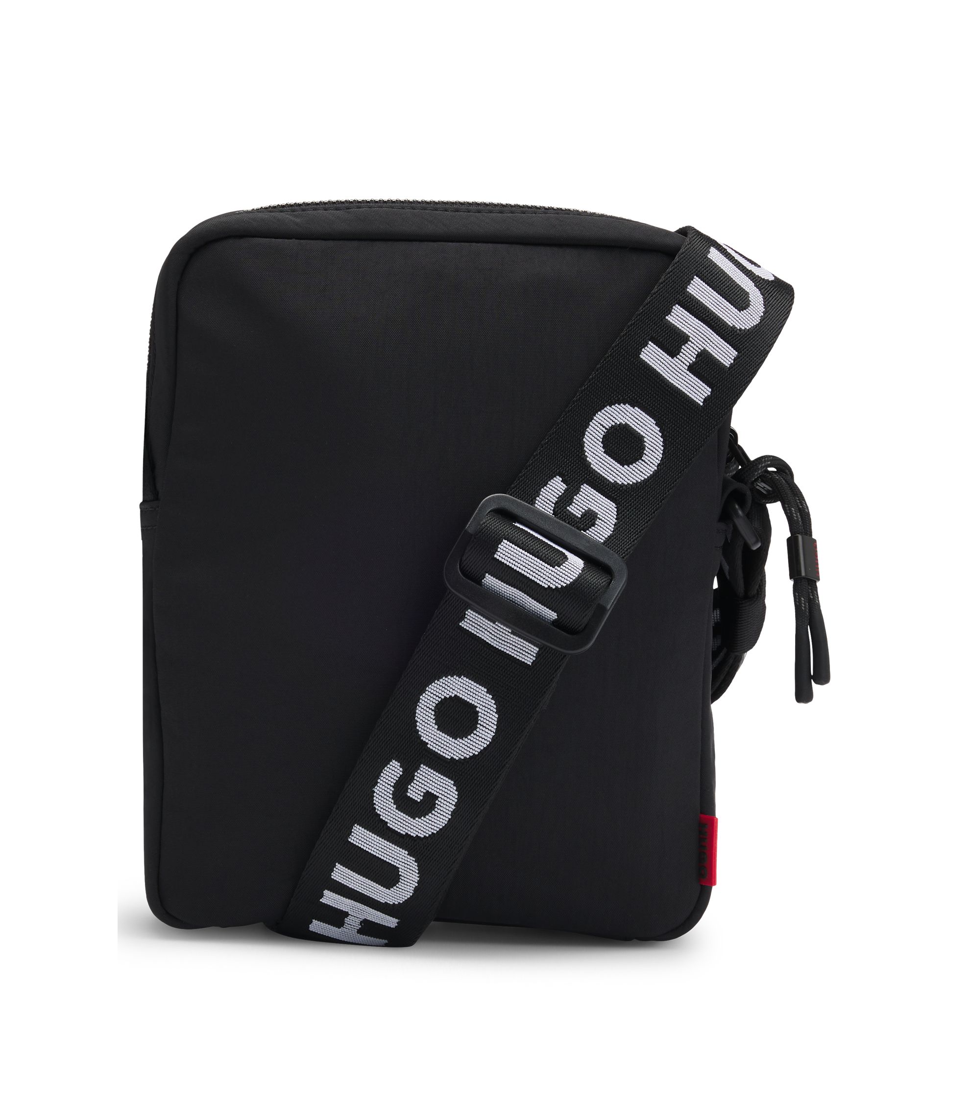 HUGO - Reporter bag with branded adjustable strap and zip closure