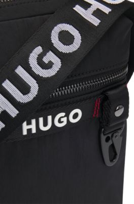 HUGO - Reporter bag with branded adjustable strap and zip closure