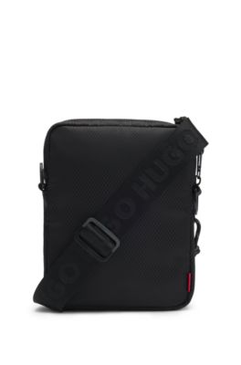 HUGO - Reporter bag with stacked logo - Black