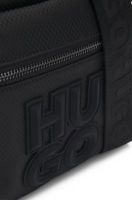 HUGO - Reporter bag with stacked logo - Black
