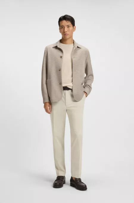 Relaxed-fit overshirt in patterned fabric