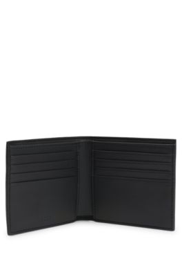 BOSS - Structured wallet with silver-tone logo - Dark Blue