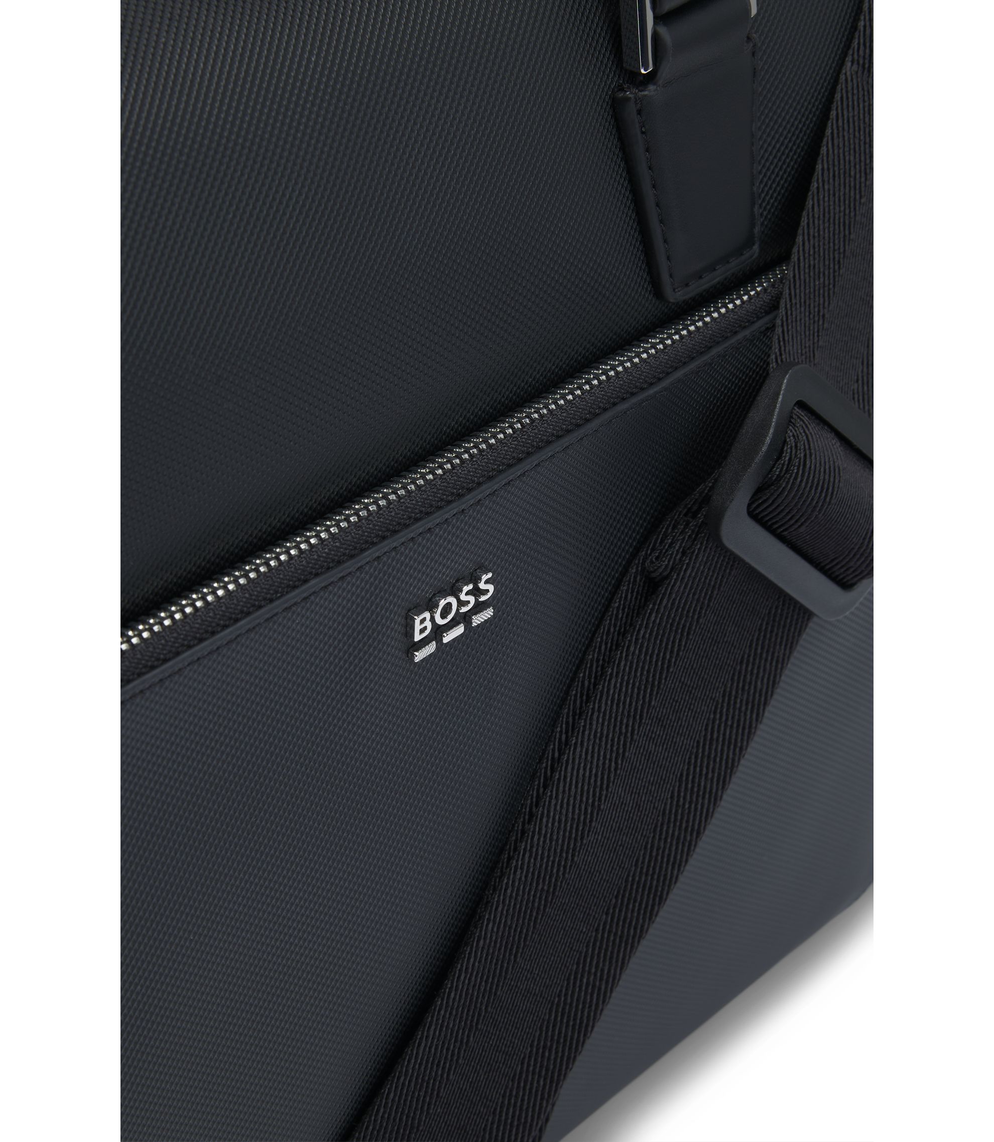 BOSS - Textured document case with hardware trims - Black