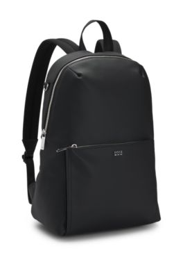 BOSS - Textured backpack with logo hardware - Black