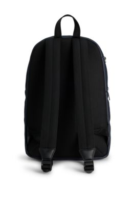 Textured backpack with logo hardware, Dark Blue