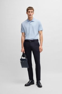 Bolso de estilo sobre con textura y detalles met&aacute;licos con logo, Azul oscuro