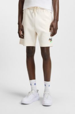 Short en molleton de coton avec logo HUGO Happy, Blanc