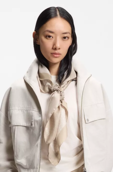Monogram scarf in silk twill