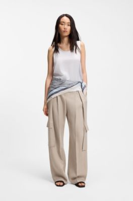 Pa&ntilde;uelo de sarga de seda estampada hecho en Italia, Celeste