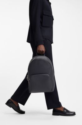Italian leather backpack, Dark Blue