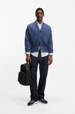 Structured backpack with signature trims, Black