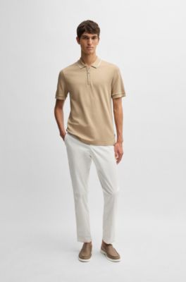 Logo-detail moccasins in tumbled leather, Beige