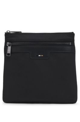 Structured envelope bag with signature trims, Black