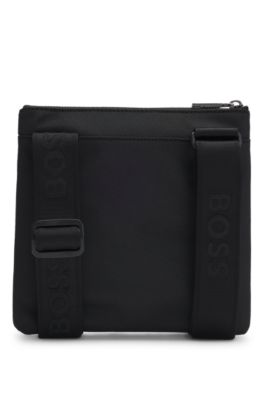 Structured envelope bag with signature trims, Black