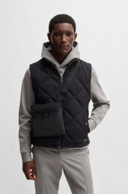 Structured envelope bag with signature trims, Black