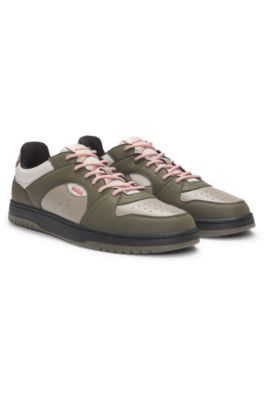Mixed-material trainers with ripstop and faux suede, Light Brown