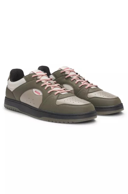 Mixed-material trainers with ripstop and faux suede