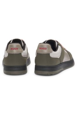 Mixed-material trainers with ripstop and faux suede, Light Brown