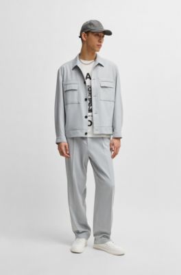 Faux-leather lace-up trainers with logo details, White