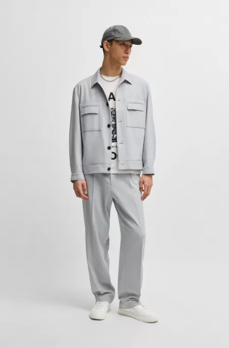 Faux-leather lace-up trainers with logo details