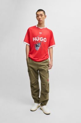 Faux-leather lace-up trainers with logo details, White