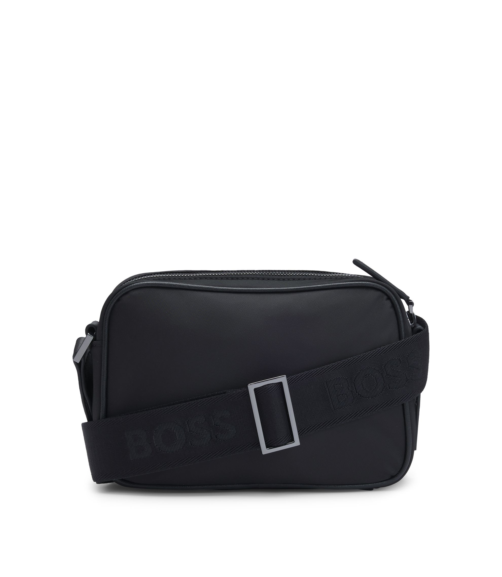 完売前に【HUGO BOSS】ダブルBIcon モノグラム ショルダーバッグ BOSS - Crossbody bag with Double B monogram - Black