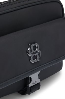 Crossbody bag with Double B monogram, Black