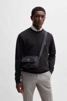 Crossbody bag with Double B monogram, Black