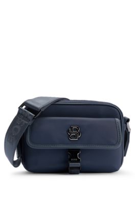 BOSS - Crossbody bag with Double B monogram - Blue