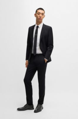 Derby shoes in grained leather, Black