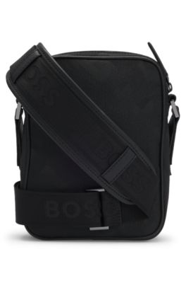 Monogram-jacquard reporter bag with Double B trim