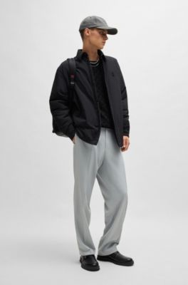 Leather monk shoes with quarter zip, Black