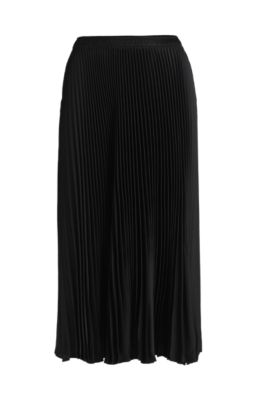 Hugo Boss Pliss Skirt With Micro Print In Black