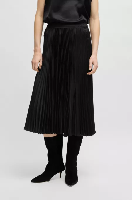 Plissé skirt with micro print