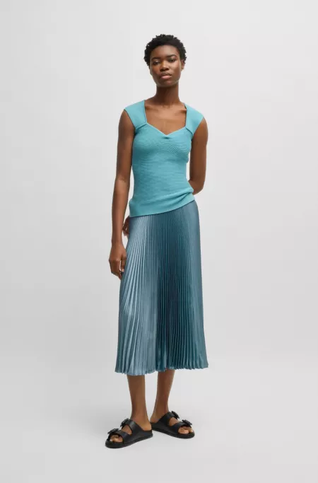 Plissé skirt with micro print