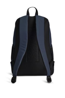 Faux-leather backpack with zipped front pocket, Dark Blue