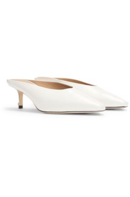 Mules en cuir nappa, Blanc