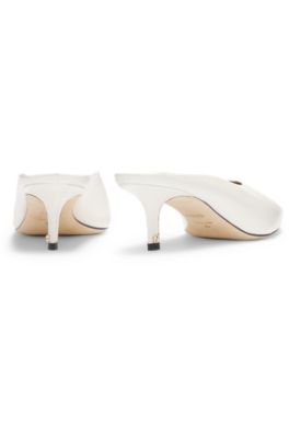 Backless mules in nappa leather, White